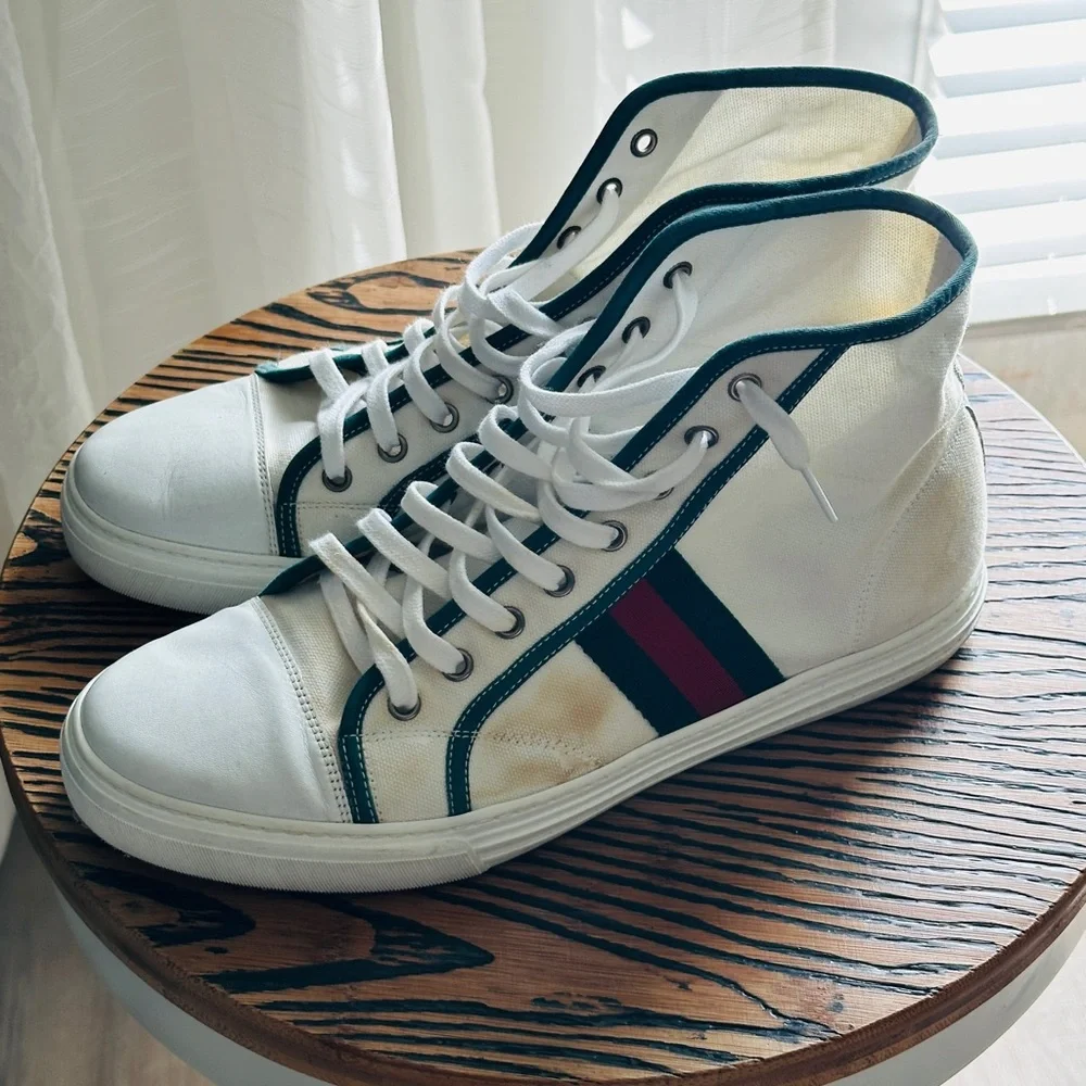 Authentic Gucci Canvas HighTop Sneakers Size 44 | US 10